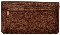 Dark Brown Leather Zippered Checkbook Cover | CLZ-BRN01