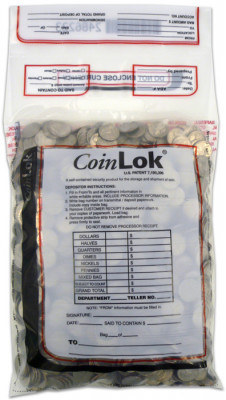 Clear CoinLok Deposit Bag, 10" X 19" | BAG-04