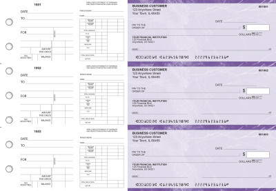 Purple Marble Dual Purpose Voucher Business Checks | BU3-7UMA01-DPV