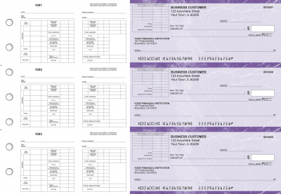 Purple Marble Multi-Purpose Corner Voucher Business Checks | BU3-7UMA01-MPV