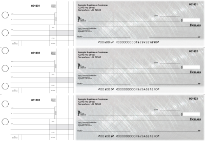 Brushed Metal Standard Disbursement Designer Business Checks | BU3-CDS23-SDS