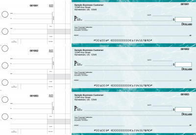 Teal Marble Standard Disbursement Business Checks | BU3-EMA01-SDS
