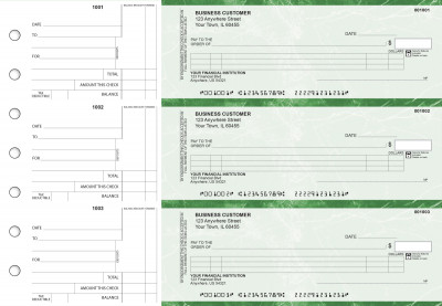 Green Marble Itemized Counter Signature Business Checks | BU3-GMA01-ICS