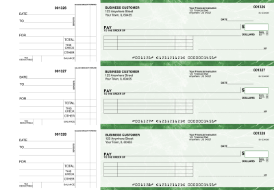 Green Marble Itemized Payment Business Checks | BU3-GMA01-IPR