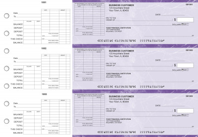 Purple Marble General Itemized Invoice Business Checks | BU3-UMA01-GII