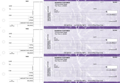 Purple Marble Standard Invoice Business Checks | BU3-UMA01-SNV