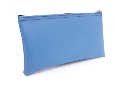Light Blue Zipper Bank Bag, 5.5" X 10.5" | CUR-015