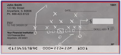 Blue & Red Football Team Personal Checks | SPT-11