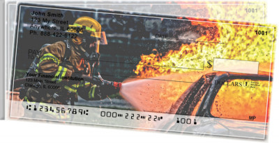 Firefighters in Action Side Tear Personal Checks | STPRO-52