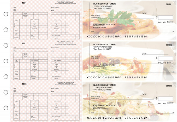 Italian Cuisine Multi-Purpose Counter Signature Business Checks | BU3-7CDS05-MPC