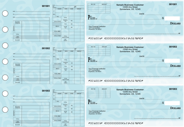 Swirls Multipurpose Invoice Payroll Designer Business Checks | BU3-7CDS24-MIP