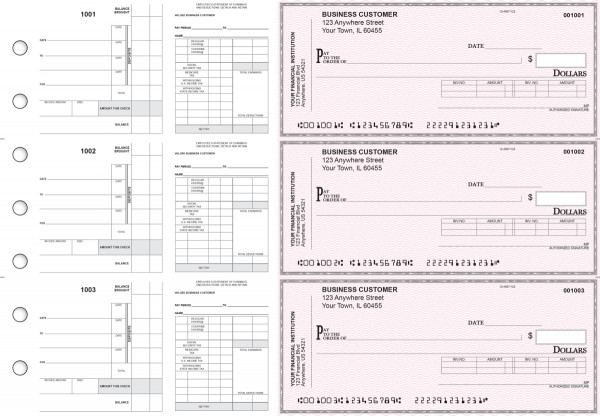 Pink Safety Payroll Invoice Business Checks | BU3-7PSF01-PIN