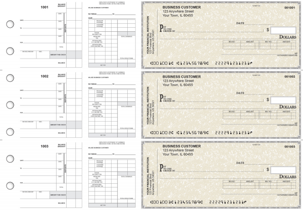 Tan Parchment Payroll Invoice Business Checks | BU3-7TPM01-PIN