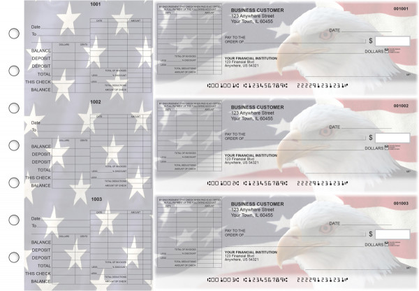 American Flag General Itemized Invoice Business Checks | BU3-CDS32-GII