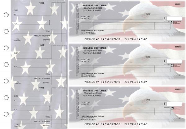 American Flag Itemized Counter Signature Business Checks | BU3-CDS32-ICS