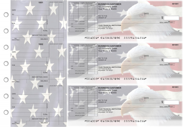American Flag Standard Itemized Invoice Business Checks | BU3-CDS32-SII