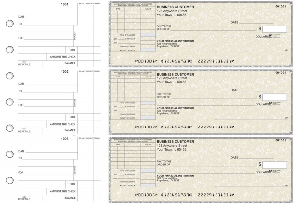 Tan Parchment Standard Itemized Invoice Business Checks | BU3-TPM01-SII