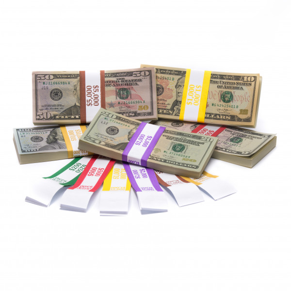 Currency Band Barred ABA High Dollar Set 1200ct  (200 of each 6 denominations) | CBB-013