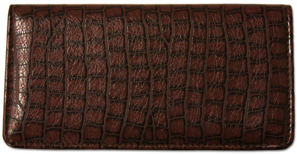 Reptile Brown Textured Leather Checkbook Cover | CLP-BRN07