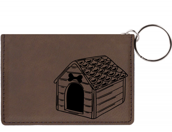 Home Sweet Bone Engraved Leather Keychain Wallet | KLE-00006