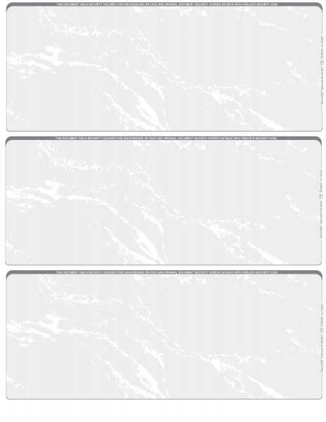 Grey Marble Blank 3 Per Page Laser Checks | L3C-BLA-EM