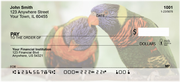 Love Birds In The Tropics Personal Checks | LOV-04