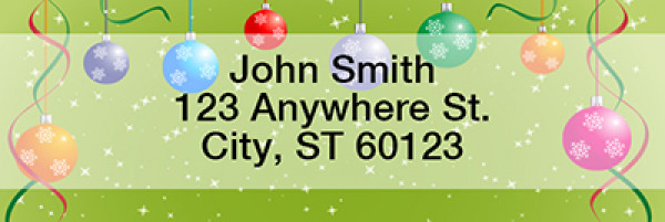 Christmas Ornament Party Rectangle Address Labels | LRXMS-14