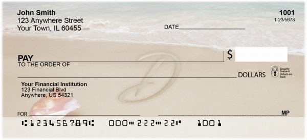 Sand Written Monogram 'D' Personal Checks | MONO-07D