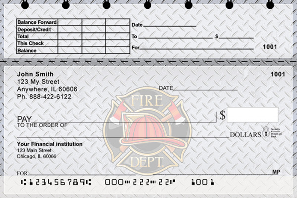 Firefighter Badges Top Stub Personal Checks | TSPRO-53